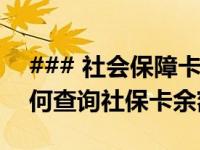 ### 社会保障卡余额轻松查：一步步教你如何查询社保卡余额